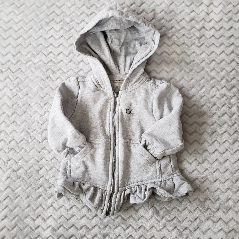 Baby Girls Grey Calvin Klein Hoodie